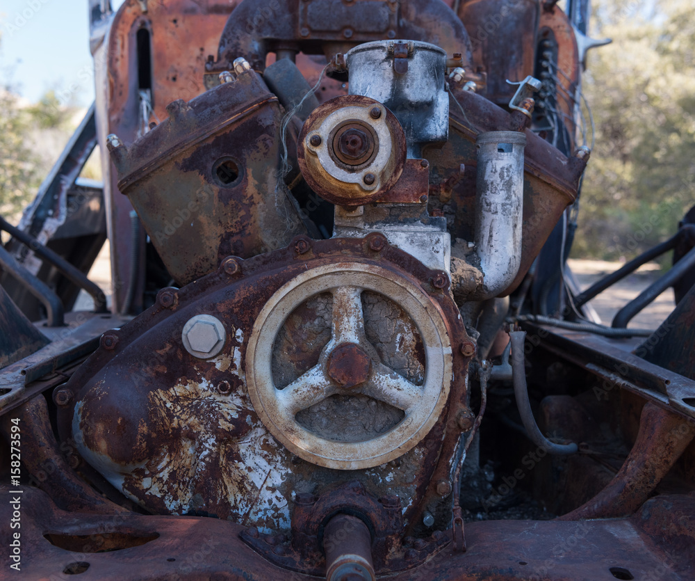 Rusted Engine in the Desert