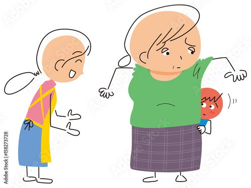 恥ずかしがる子供