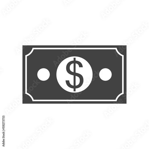 Banknote of american dollar. Flat style icon. Vector illustration