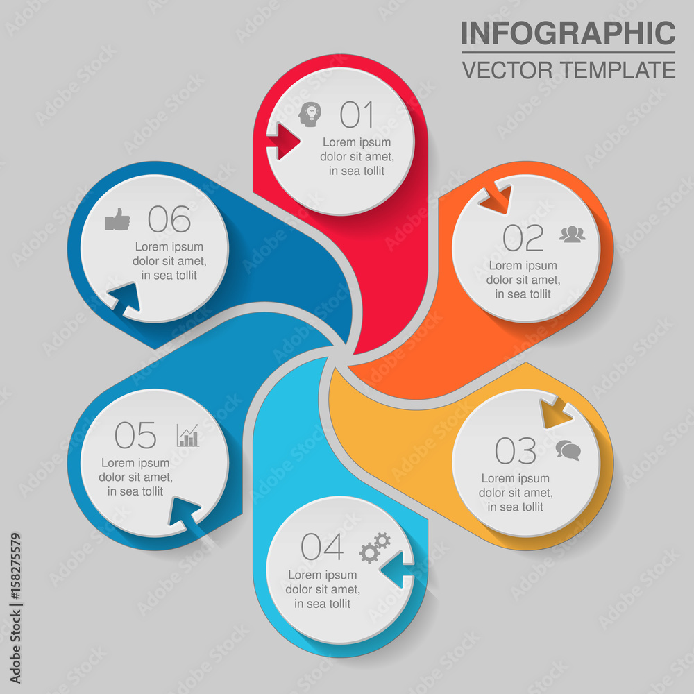 Vector infographic template for diagram, graph, presentation, chart, business concept with 6 options. Vector infographic template for diagram, graph, presentation, chart, business concept with 6 options.