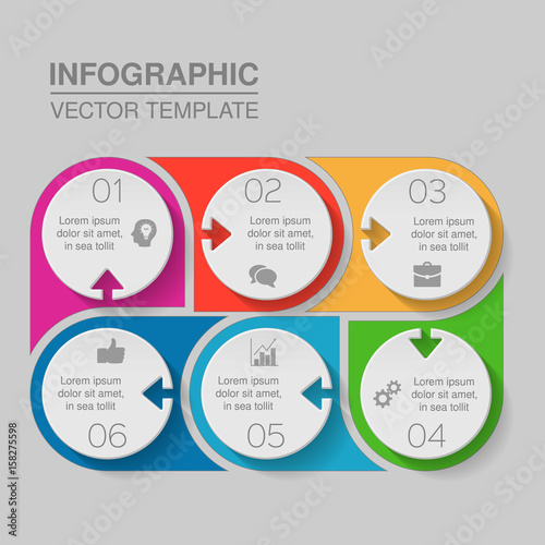 Vector infographic template for diagram, graph, presentation, chart, business concept with 6 options.