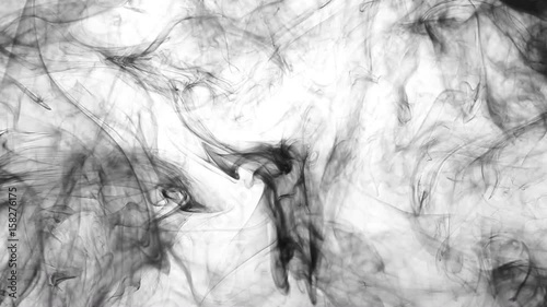 abstract black ink in water on white background