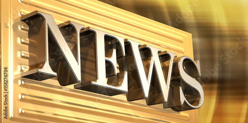 3D rendered illustration of golden News icon