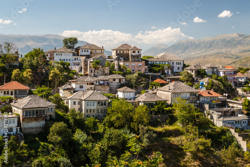 A view to the old city of Gjirokaster, UNESCO heritage, Albania photo