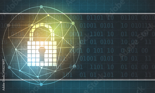 Cyber security and information or network protection. Future technology web services for business and internet project