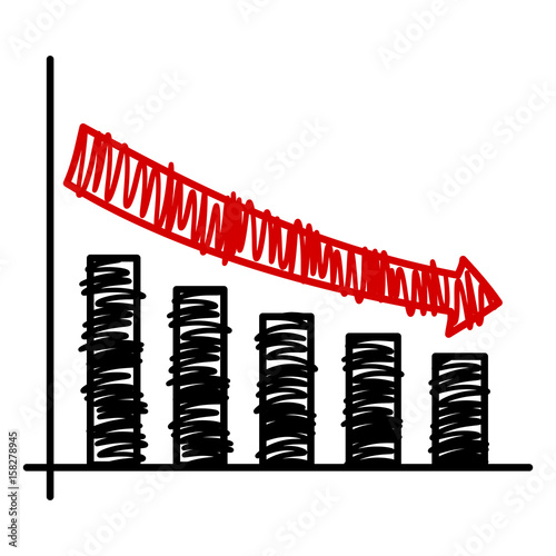 Graph falling. Chart. Statistics.