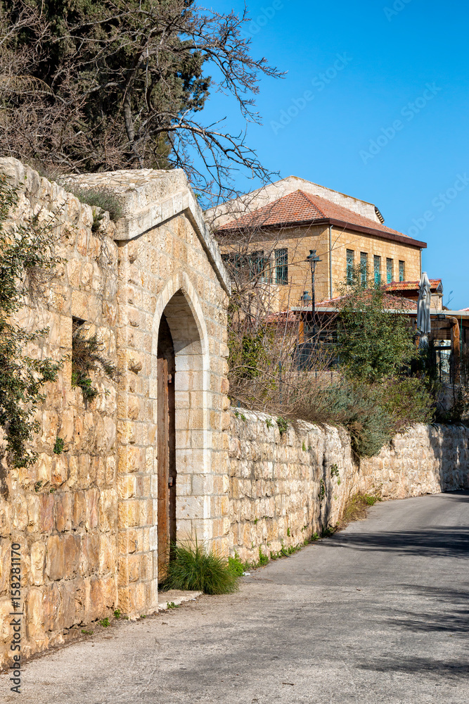 Historic Gate at the Mishkenot Shaananim in Jerusalem