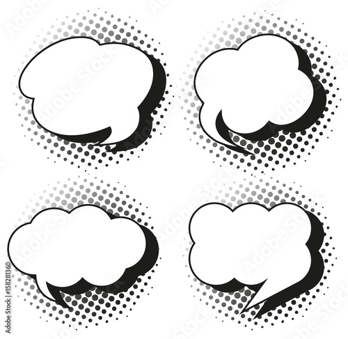 Speech bubble templates in grayscales