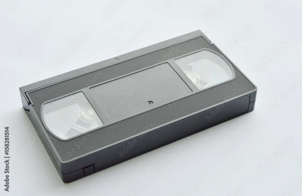 video tape recorder on white background