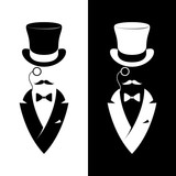 Vintage label gentlemen club. Hipster logo. 