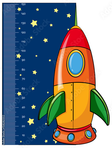 height measurement chart with rocket