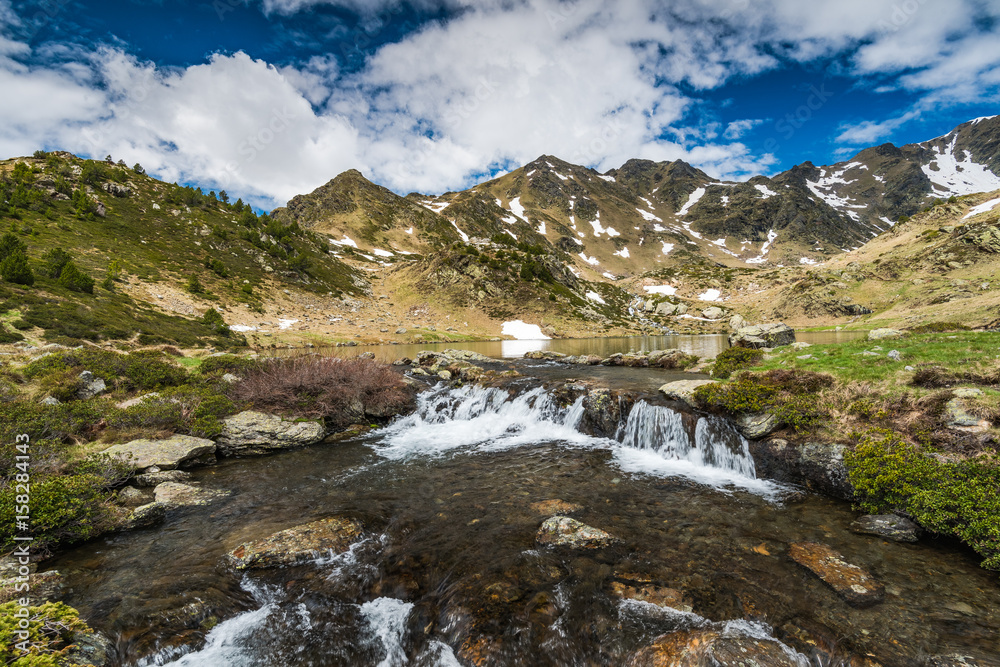 Vista over wilderness in Pyrenees mountains