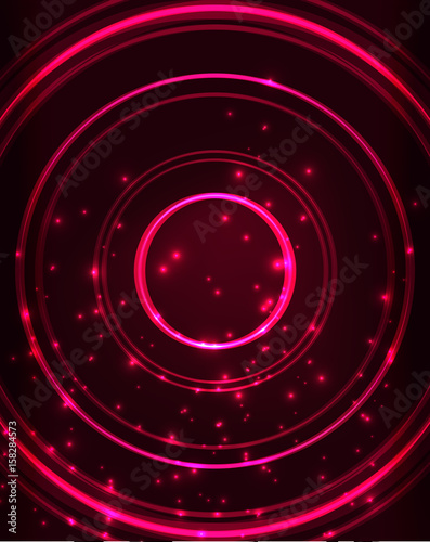 Neon circles abstract background