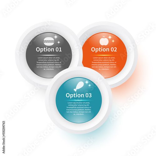 Infographic template with colorful shadows