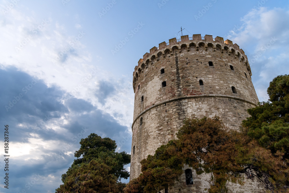 White tower at Thessaloniki city in Greece