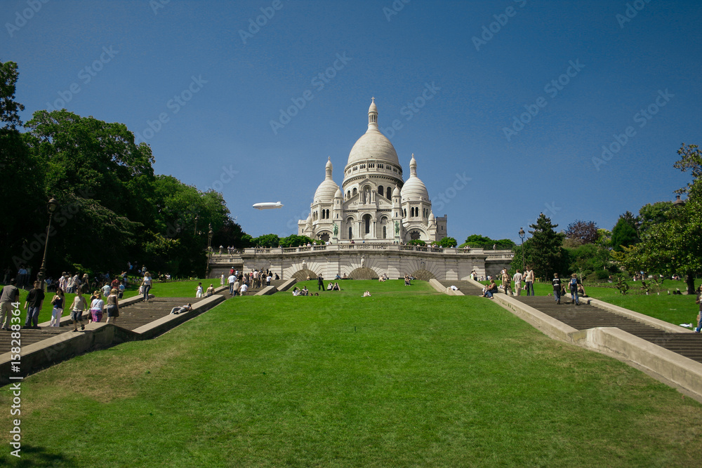 View on basilica of the Sacred Heart, Paris, France