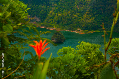 Taal Volcano and flowers in Tagaytay, Philippines