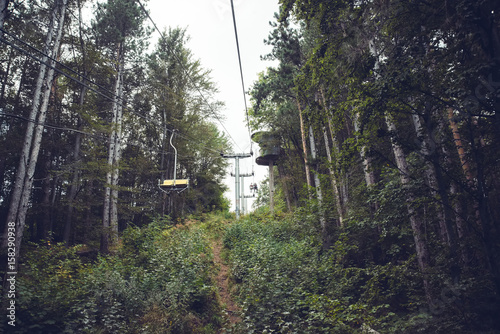   ableway in the forest. Mountain Vitosha. Bulgaria