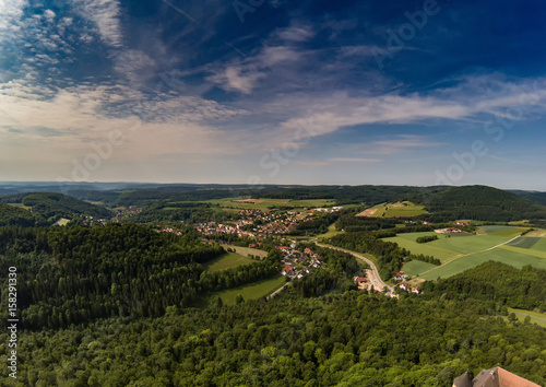 Aerial photo of the landscape of the franconian suisse  Germany - Bavaria