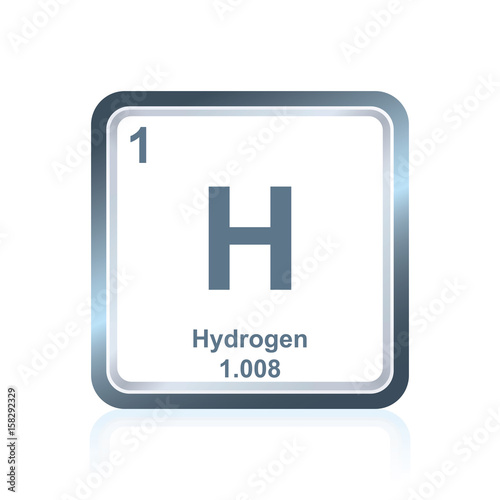 Symbol of chemical element hydrogen as seen on the Periodic Table of the Elements, including atomic number and atomic weight.