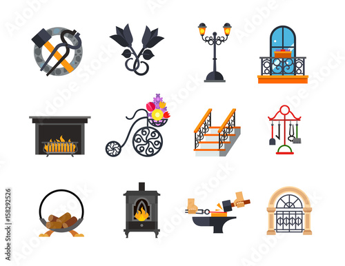 Metalwork icon set