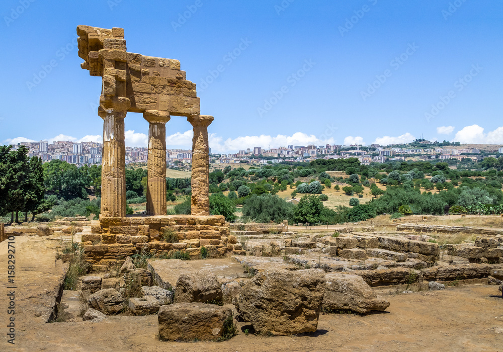 Temple of Castor and Pollux in the Valley of Temples - Agrigento, Sicily, Italy