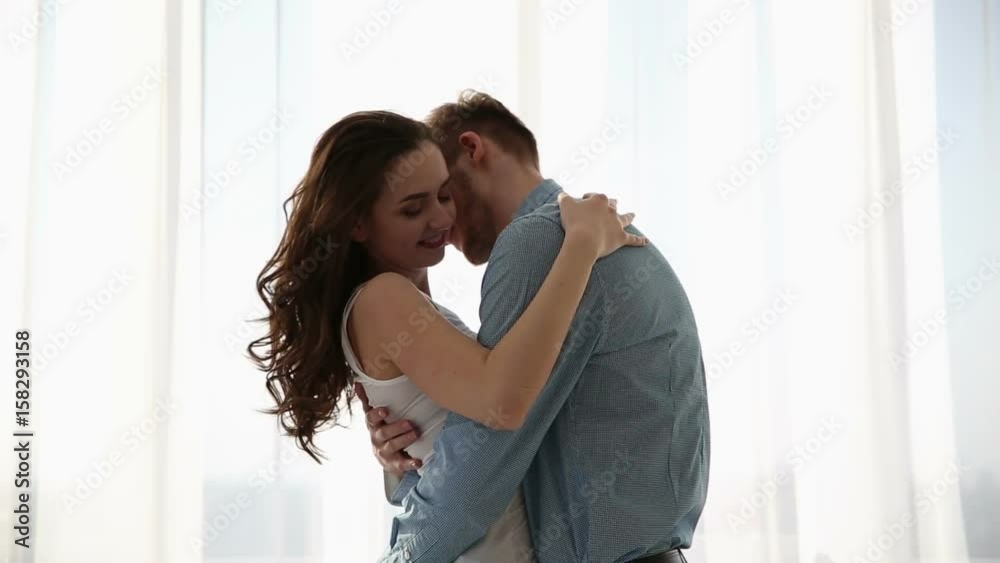Beautiful couple in love having fun at home Beautiful couple in love having fun at home