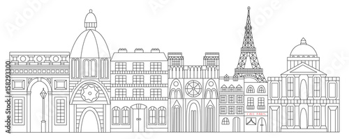 Paris drawn in line style