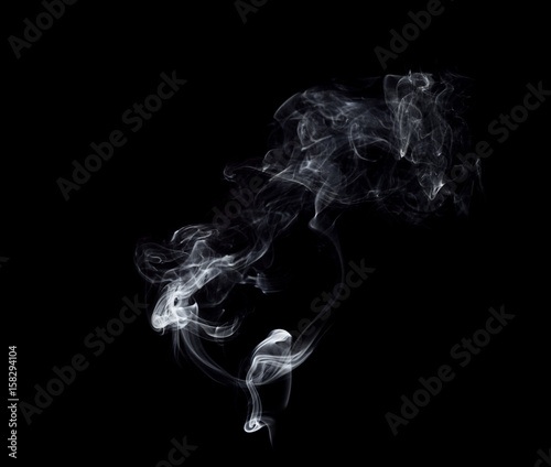 smooth smoke isolate on black background
