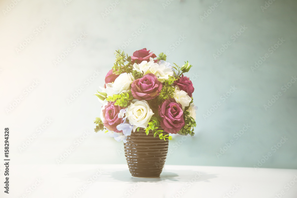 Naklejka premium Flower bouquet decoration for workspace, meeting room or wedding