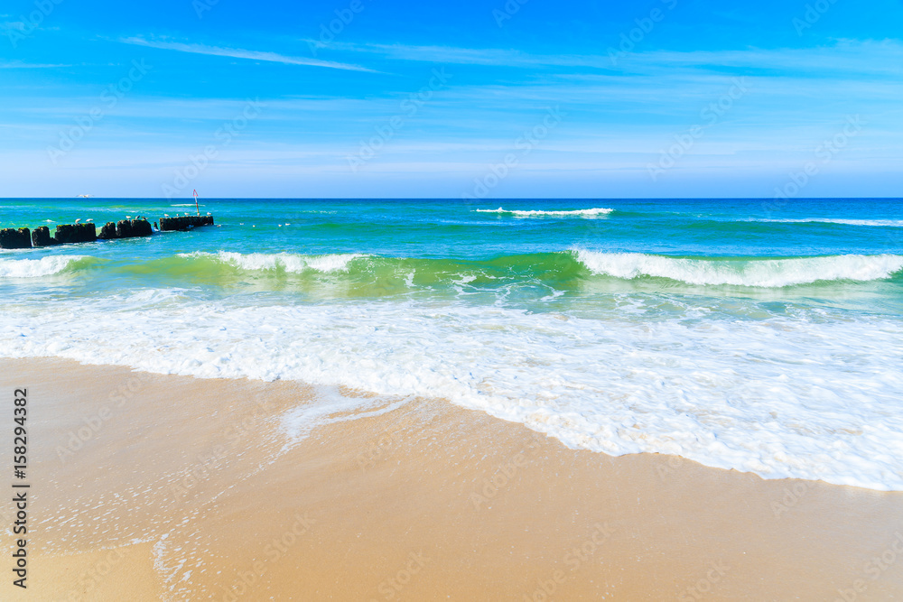 Waves at North Sea beach in Kampen, Sylt island, Germany
