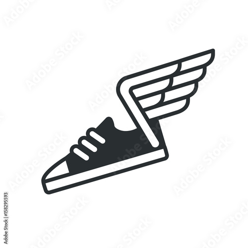 Sneaker with wings icon