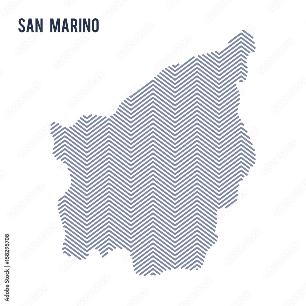 Vector abstract hatched map of San Marino isolated on a white background.