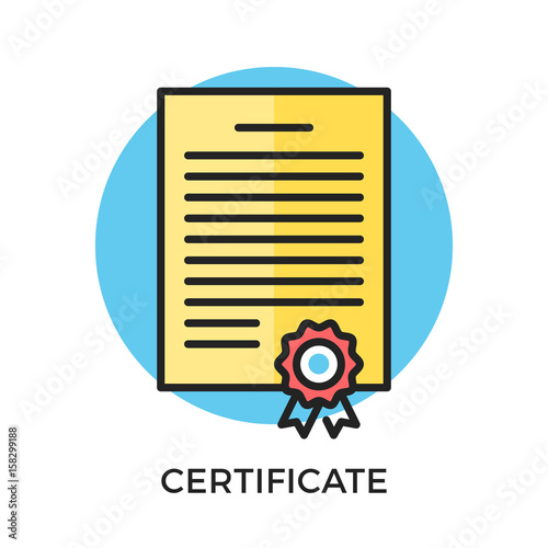 Certificate icon. Modern flat design thin line concept. Vector icon
