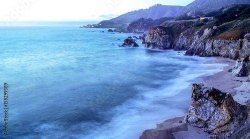 Amazing Pacific coast at Big Sur in the evening