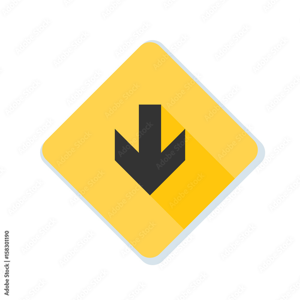Down Arrow sign illustration