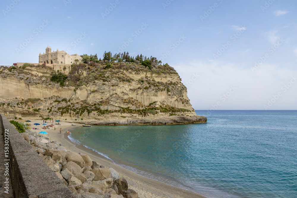 Tropea Beach and Santa Maria dell'Isola Church - Tropea, Calabria, Italy