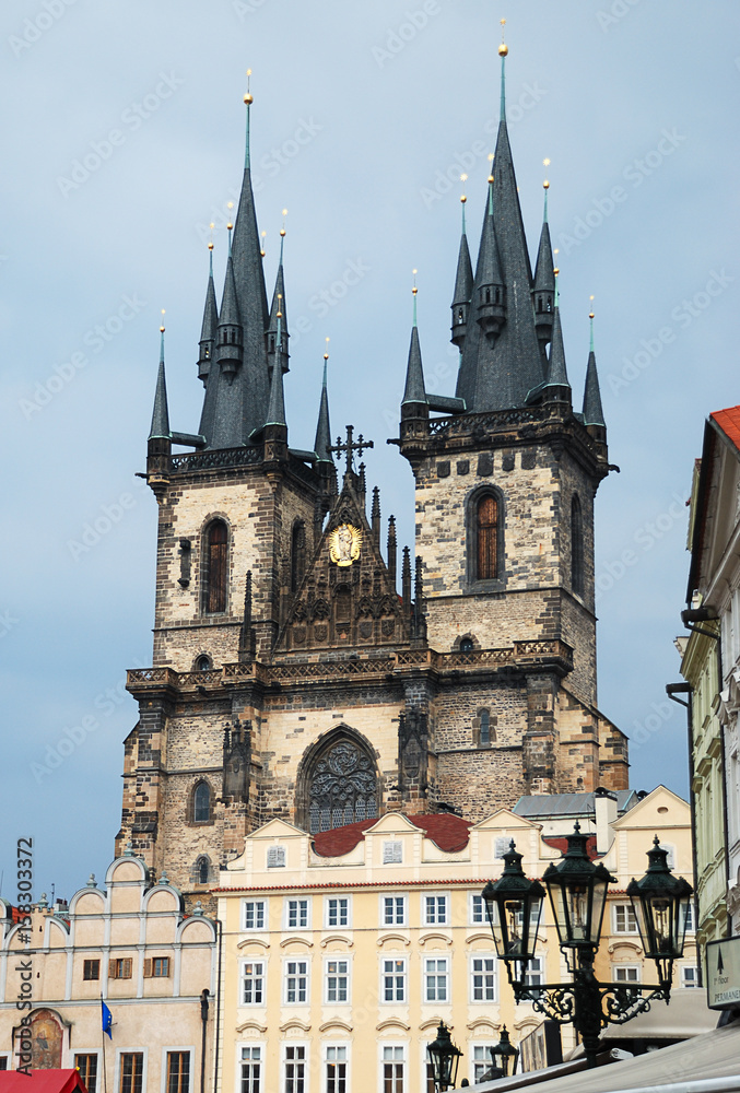 Tyn Church Tower ,Prague, Czech Republic