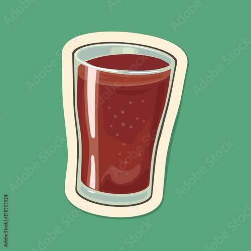 Glass of cola. Vector flat illustration