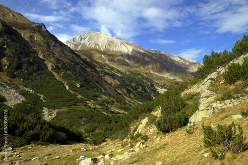 Scenic view of the Pirin Mountains with their highest peak Vihren, Bulgaria