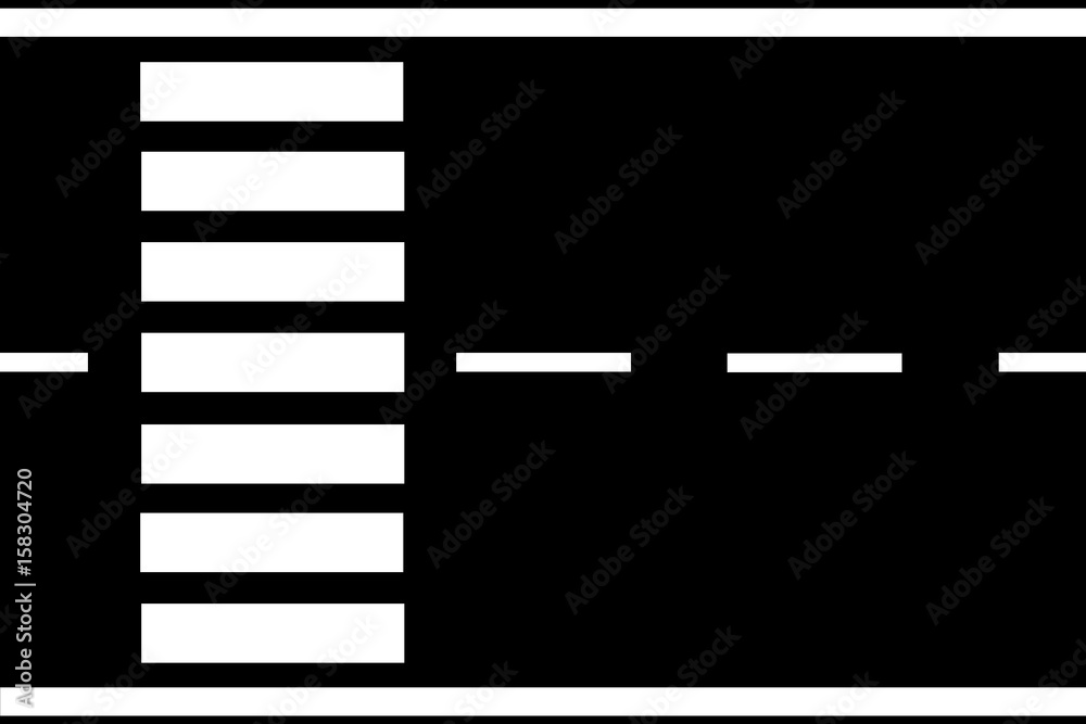 white lines and crosswalk on black background white lines and crosswalk on black background