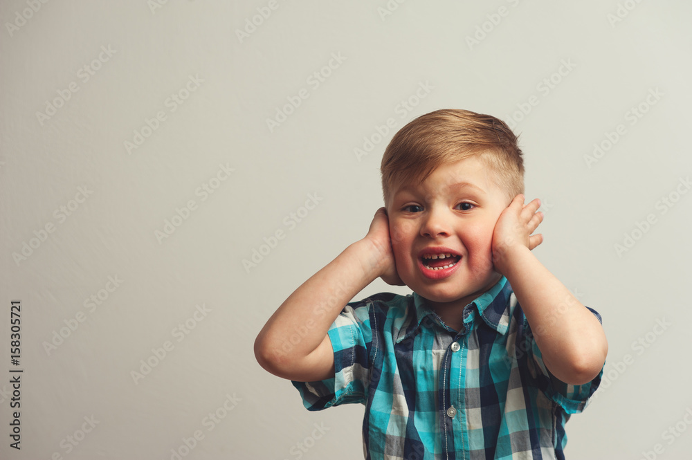 Portrait of surprised and amazed caucasian boy Portrait of surprised and amazed caucasian boy