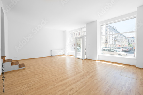 empty room, shop interior with shopping window