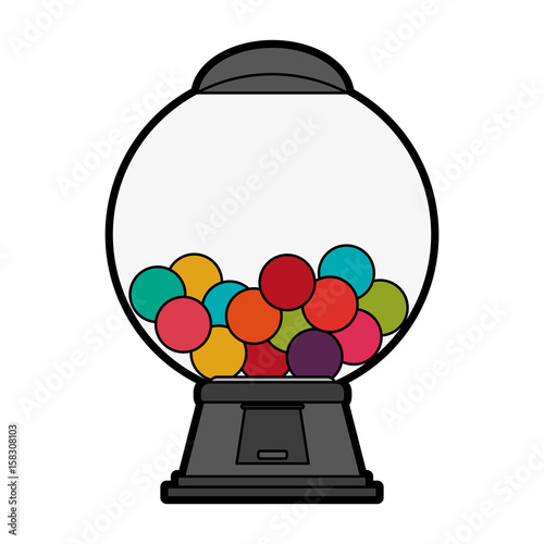 gum balls dispenser candy icon image vector illustration design 