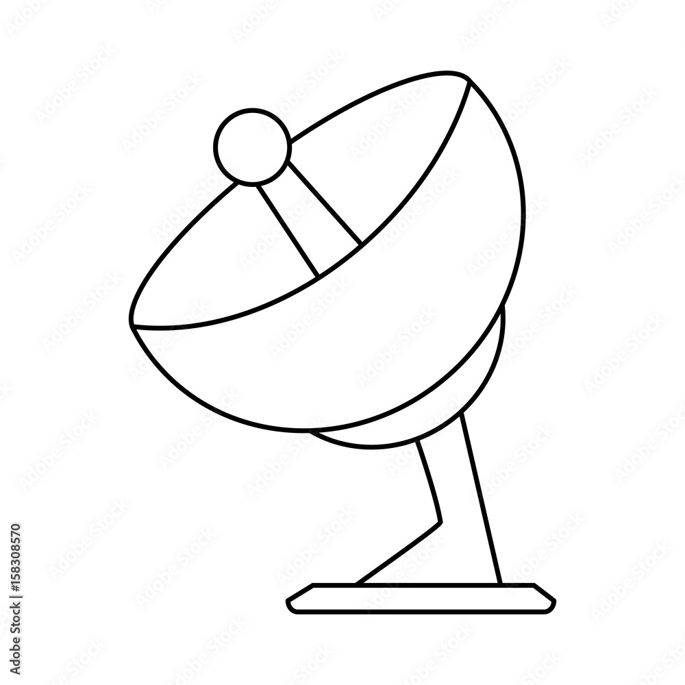 satellite dish icon image vector illustration design black line satellite dish icon image vector illustration design black line