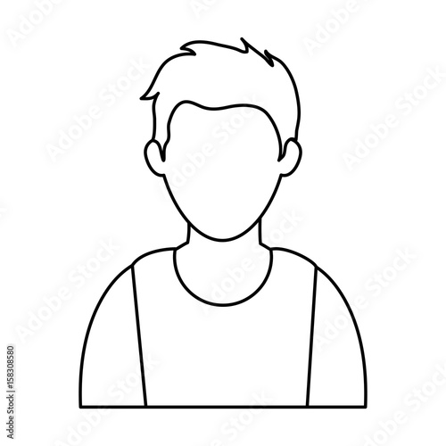 Wallpaper Mural young man  wearing sleeveless top faceless avatar icon image vector illustration design  black line Torontodigital.ca