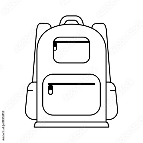 travel backpack icon image vector illustration design  black line