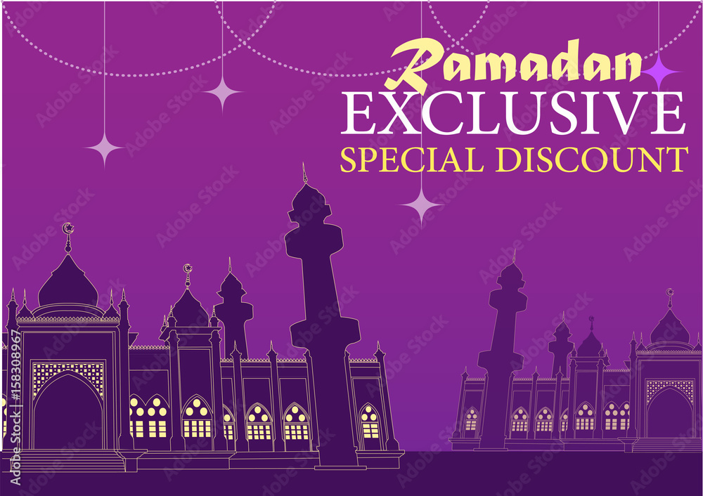 Creative Abstract for Ramadan Exclusive special discount, sale banner - Vector Illustration