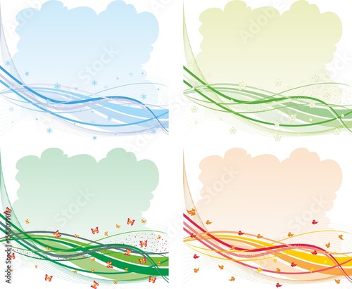 Four seasons abstract backgrounds