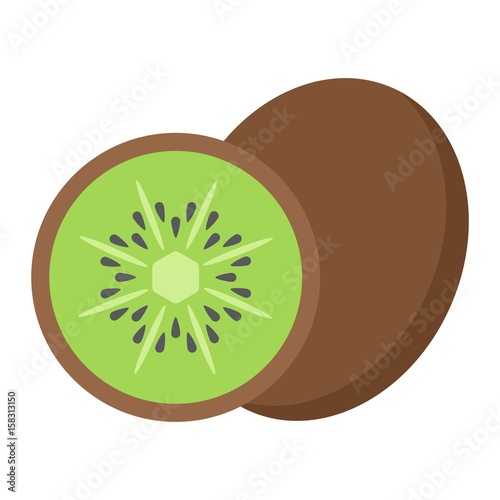 Kiwi flat icon, fruit and diet, vector graphics, a colorful solid pattern on a white background, eps 10.